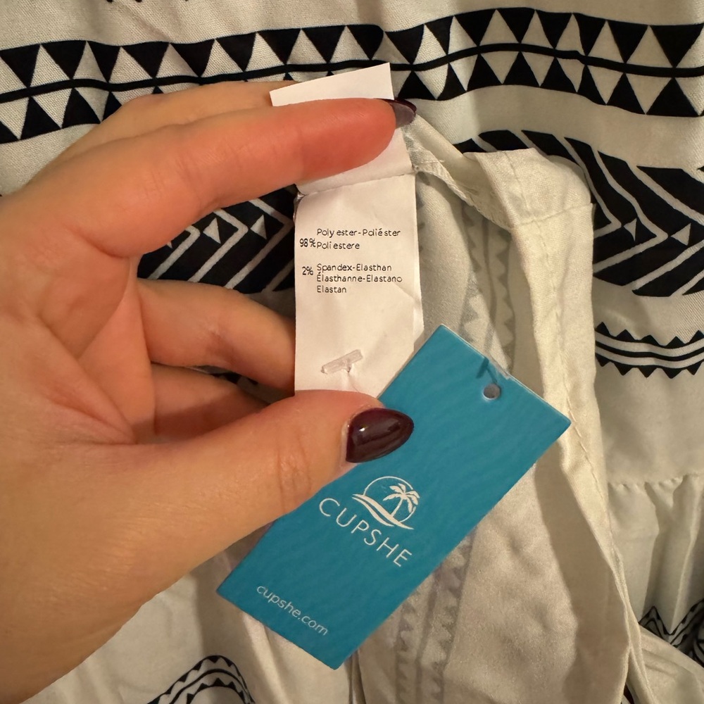 Cupshe Black and White Geometric Midi Dress - Picture 5 of 5